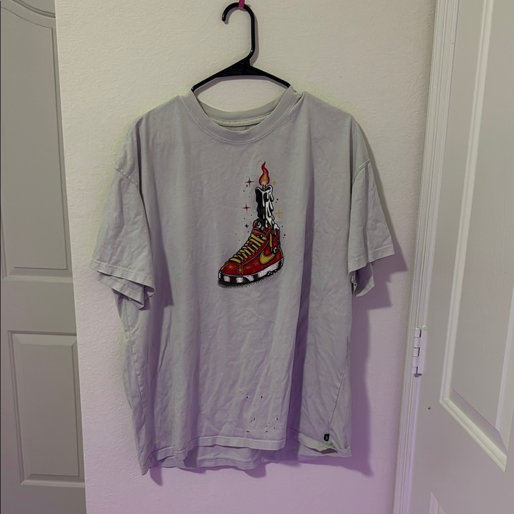 Nike White Tee with Red Graphic